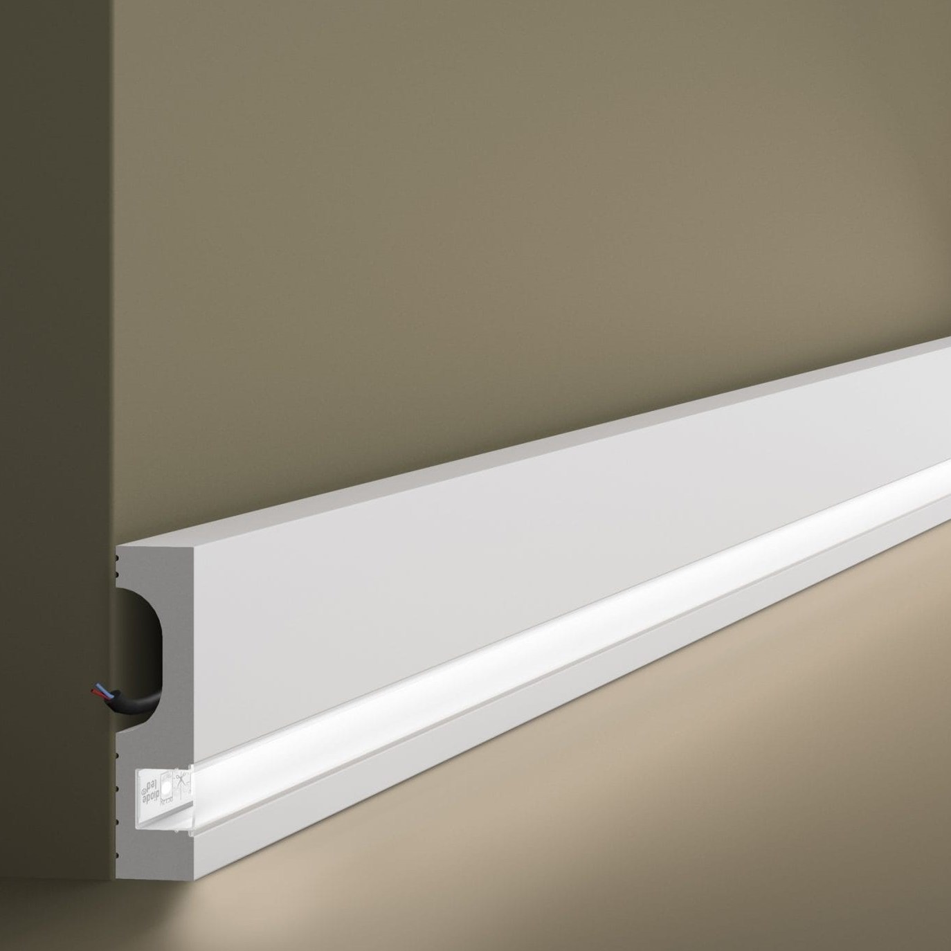 Потолочный плинтус под покраску с подсветкой NMC Wallstyl IL11 2000×20×80