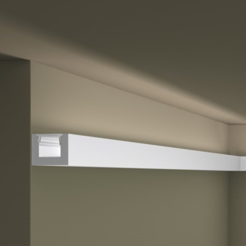 Потолочный плинтус под покраску с подсветкой NMC Wallstyl IL12 2000×20×25