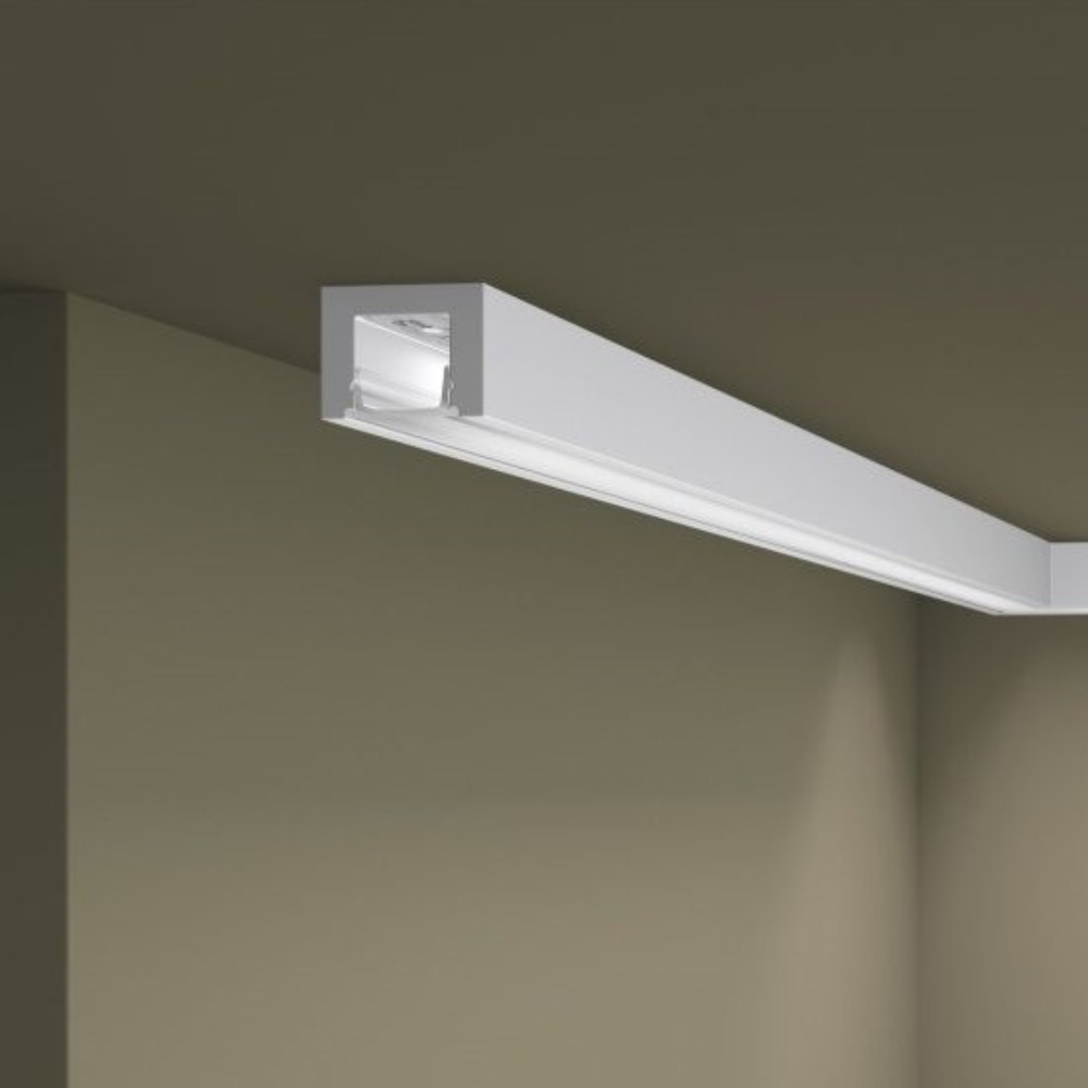 Потолочный плинтус под покраску с подсветкой NMC Wallstyl IL12 2000×20×25