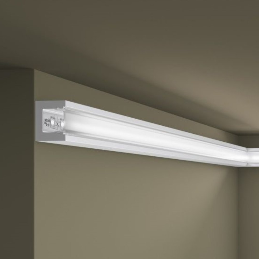 Потолочный плинтус под покраску с подсветкой NMC Wallstyl IL12 2000×20×25