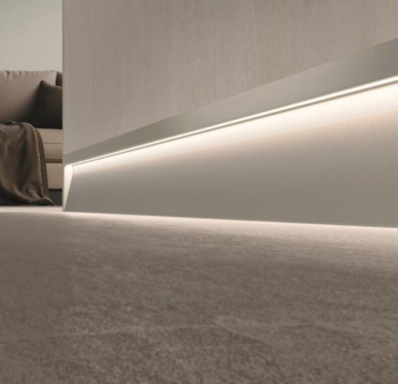 Плинтус алюминиевый теневой Profilpas SKL/2 Metal Light 78598 с подсветкой 2700×63×10 Плинтус алюминиевый теневой Profilpas SKL/2 Metal Light 78598 с подсветкой 2700×63×10