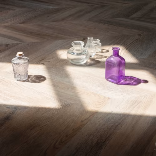 Кварцвиниловый SPC ламинат Vinilam Parquet Chevron Шеврон Шампань RI153616CL4 французская елка 1293×305×8,5