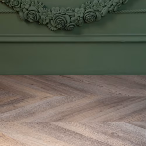 Кварцвиниловый SPC ламинат Vinilam Parquet Chevron Шеврон Шампань RI153616CL4 французская елка 1293×305×8,5