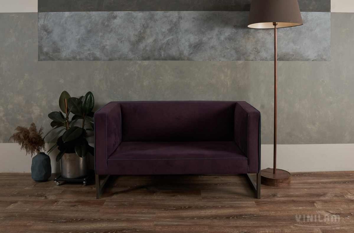 Кварцвиниловый SPC ламинат Vinilam Allure ISOCORE Дуб дымчатый I966101 1210×220×7,5 фото в интерьере