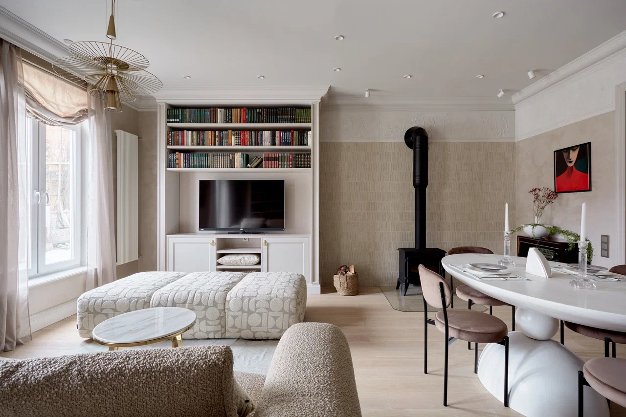 Композитная паркетная доска Quartz Parquet Классик Дуб испанский 404 400-1220×152×7 фото в интерьере