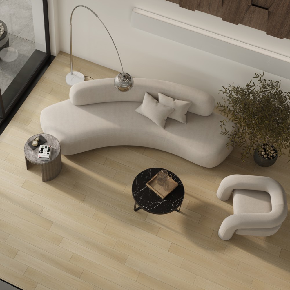 Композитная паркетная доска Quartz Parquet Классик Дуб испанский 404 400-1220×152×5 фото в интерьере