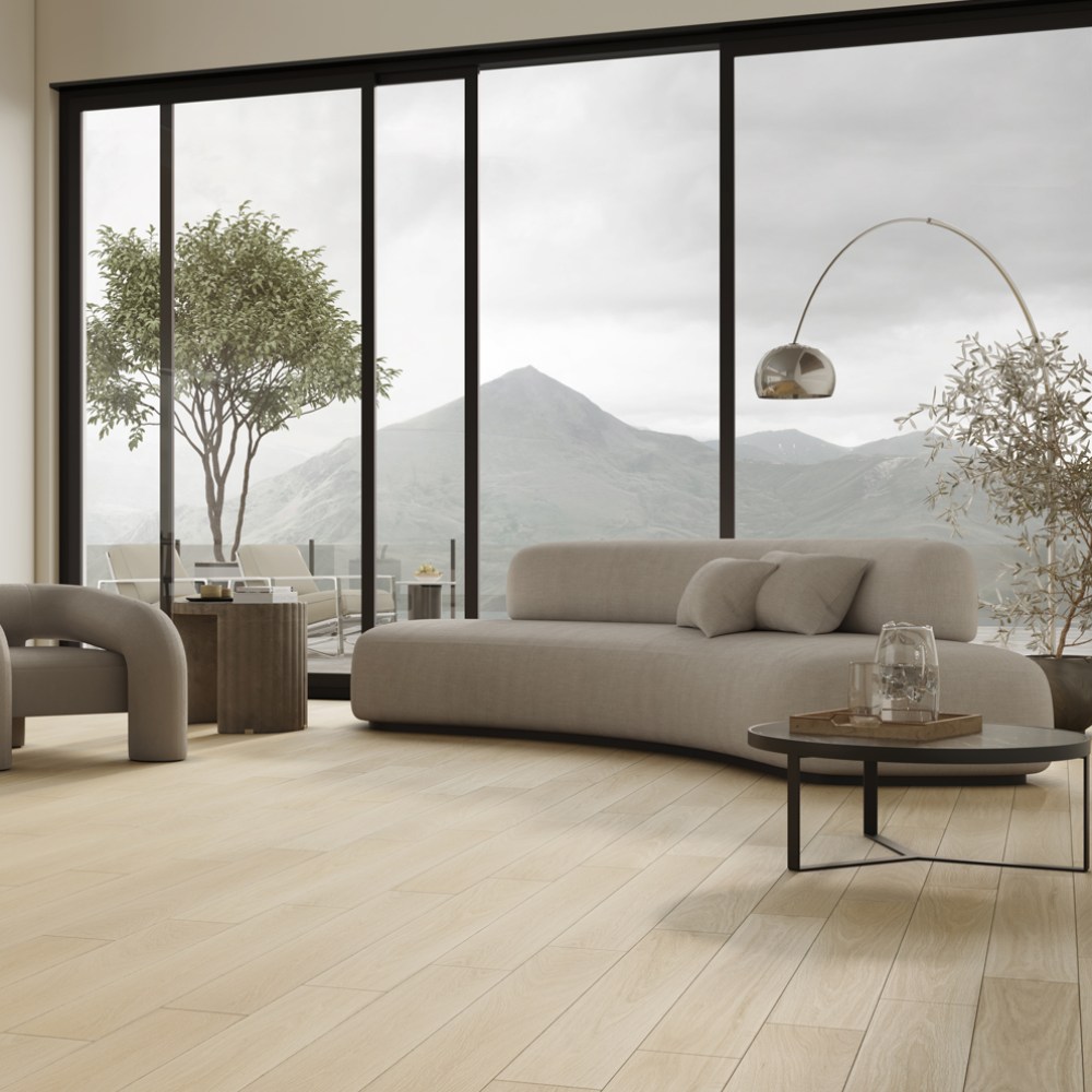 Композитная паркетная доска Quartz Parquet Классик Дуб испанский 404 400-1220×152×5 фото в интерьере