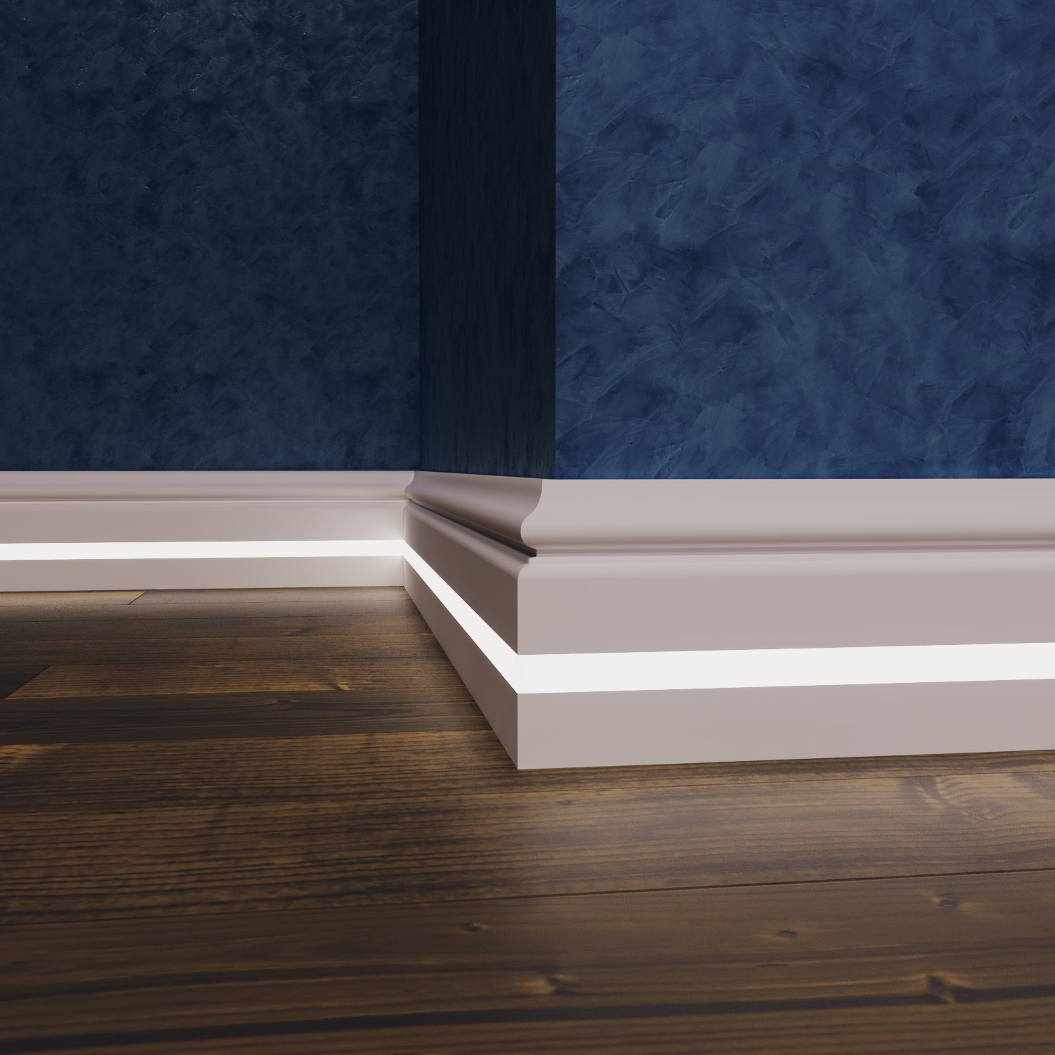 Плинтус МДФ под покраску Evrowood PN 100 Led с подсветкой 2000×100×16