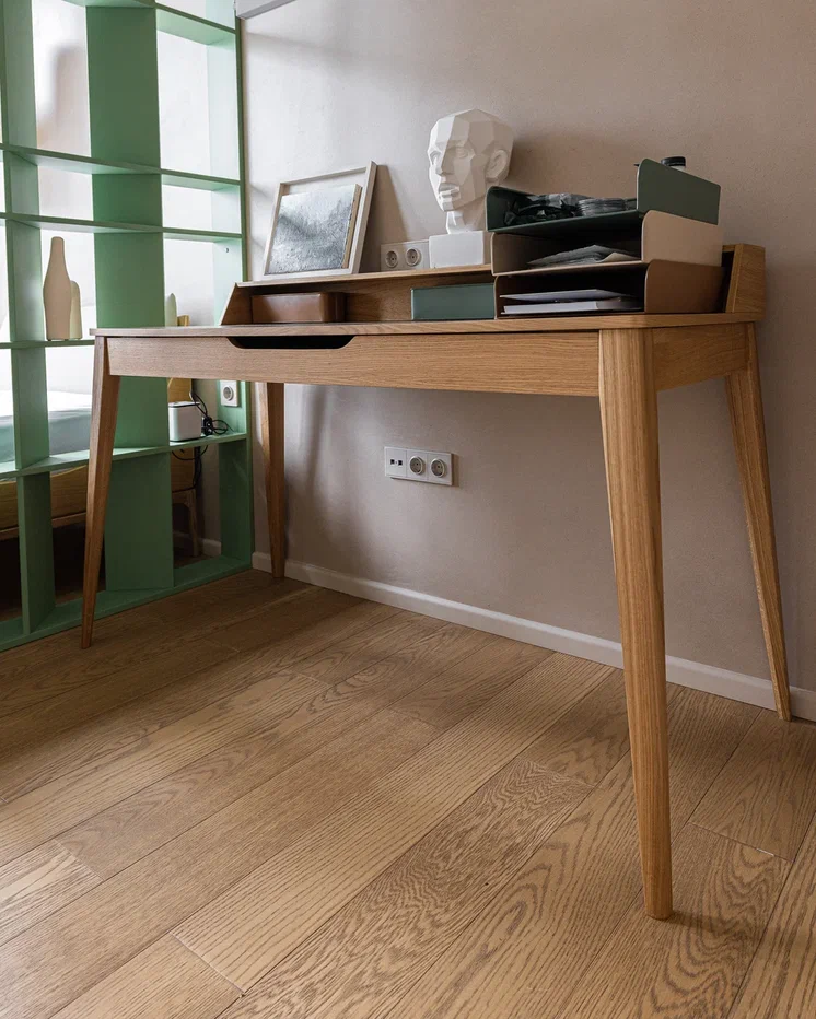 Композитная паркетная доска Quartz Parquet Классик Дуб карельский 419 400-1220×152×7 фото в интерьере