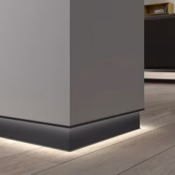 Плинтус алюминиевый теневой Modern Decor черный 2000×80×15