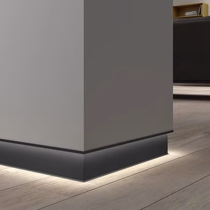 Плинтус алюминиевый теневой Modern Decor черный 2000×80×15