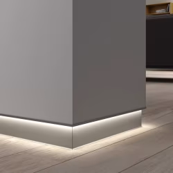 Плинтус алюминиевый теневой Modern Decor серебро матовое 2000×80×15
