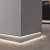 Плинтус алюминиевый теневой Modern Decor серебро матовое 2000×80×15 фото в интерьере