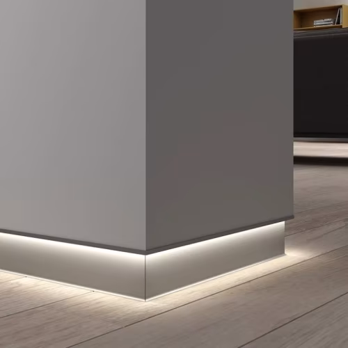 Плинтус алюминиевый теневой Modern Decor серебро матовое 2000×80×15