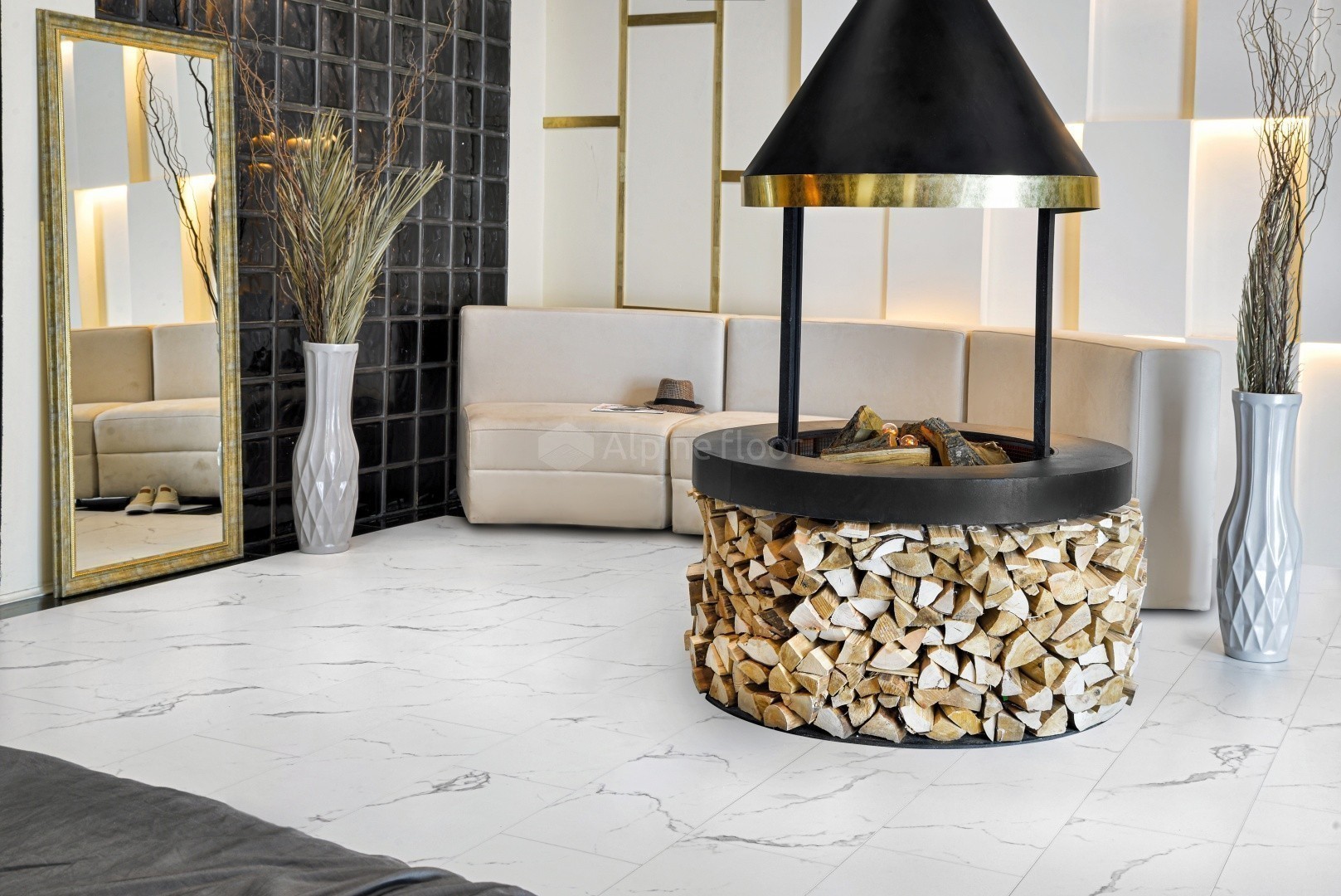 Кварцвиниловая плитка Alpine Floor клеевая Light Stone Гранд Каньон ECO 15-8 608×303×2,5 фото в интерьере