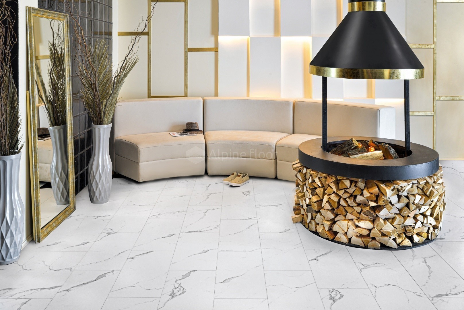 Кварцвиниловая плитка Alpine Floor клеевая Light Stone Гранд Каньон ECO 15-8 608×303×2,5 фото в интерьере
