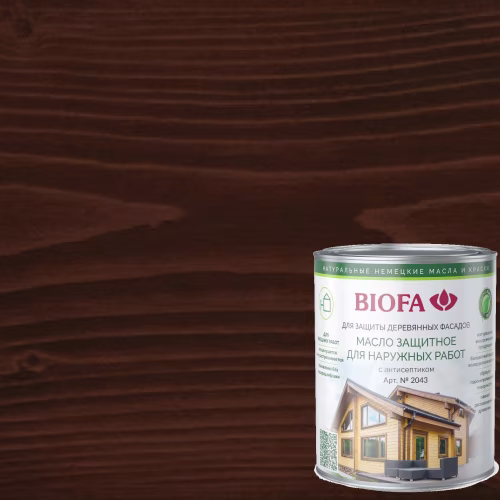 Масло для фасадов Biofa 2043 цвет 4306 Бордовый 1 л
