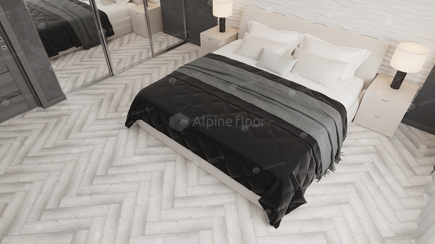 Кварцвиниловая плитка Alpine Floor клеевая Parquet LVT Дуб Альхена ECO 16-12 венгерская елка 590×118×2,5 фото в интерьере Кварцвиниловая плитка Alpine Floor клеевая Parquet LVT Дуб Альхена ECO 16-12 венгерская елка 590×118×2,5 фото в интерьере