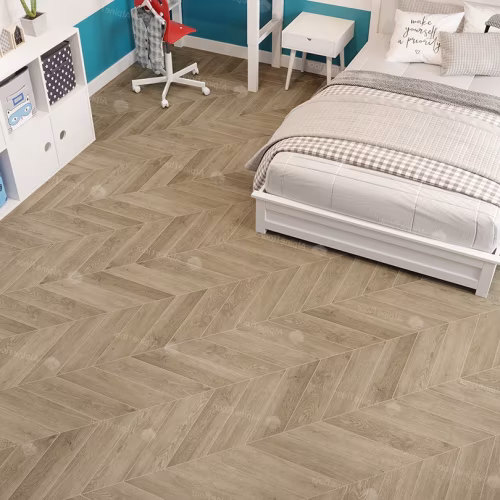 Кварцвиниловый SPC ламинат Alpine Floor Chevron Alpine Дуб Ваниль Селект ECO 18-2 французская елка 600×127×5