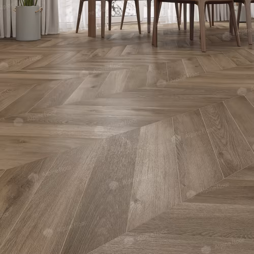 Кварцвиниловый SPC ламинат Alpine Floor Chevron Alpine Дуб Насыщенный ECO 18-4 французская елка 600×127×5