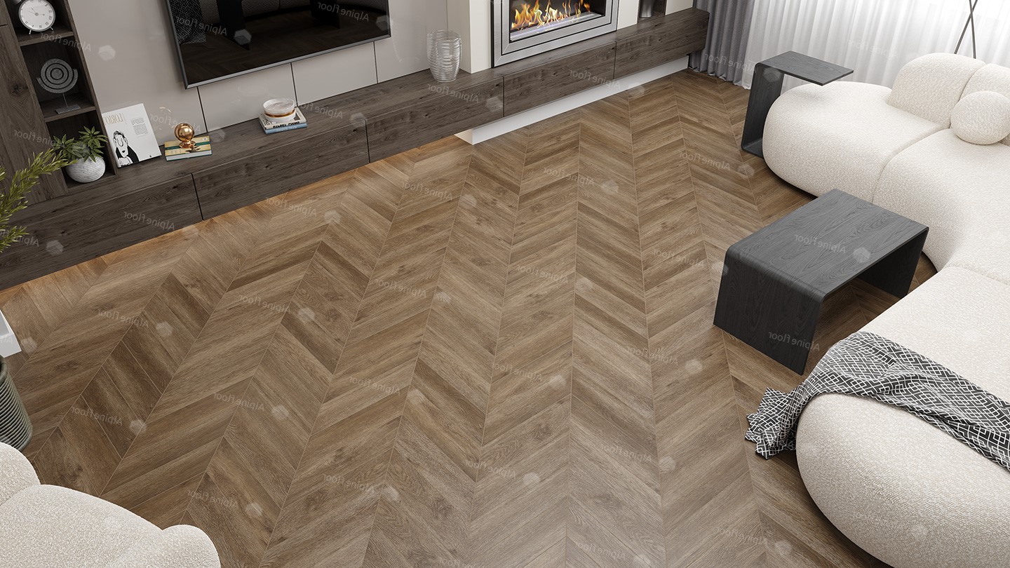 Кварцвиниловый SPC ламинат Alpine Floor Chevron Alpine Макадамия ECO 18-5 французская елка 600×127×5 фото в интерьере Кварцвиниловый SPC ламинат Alpine Floor Chevron Alpine Макадамия ECO 18-5 французская елка 600×127×5 фото в интерьере