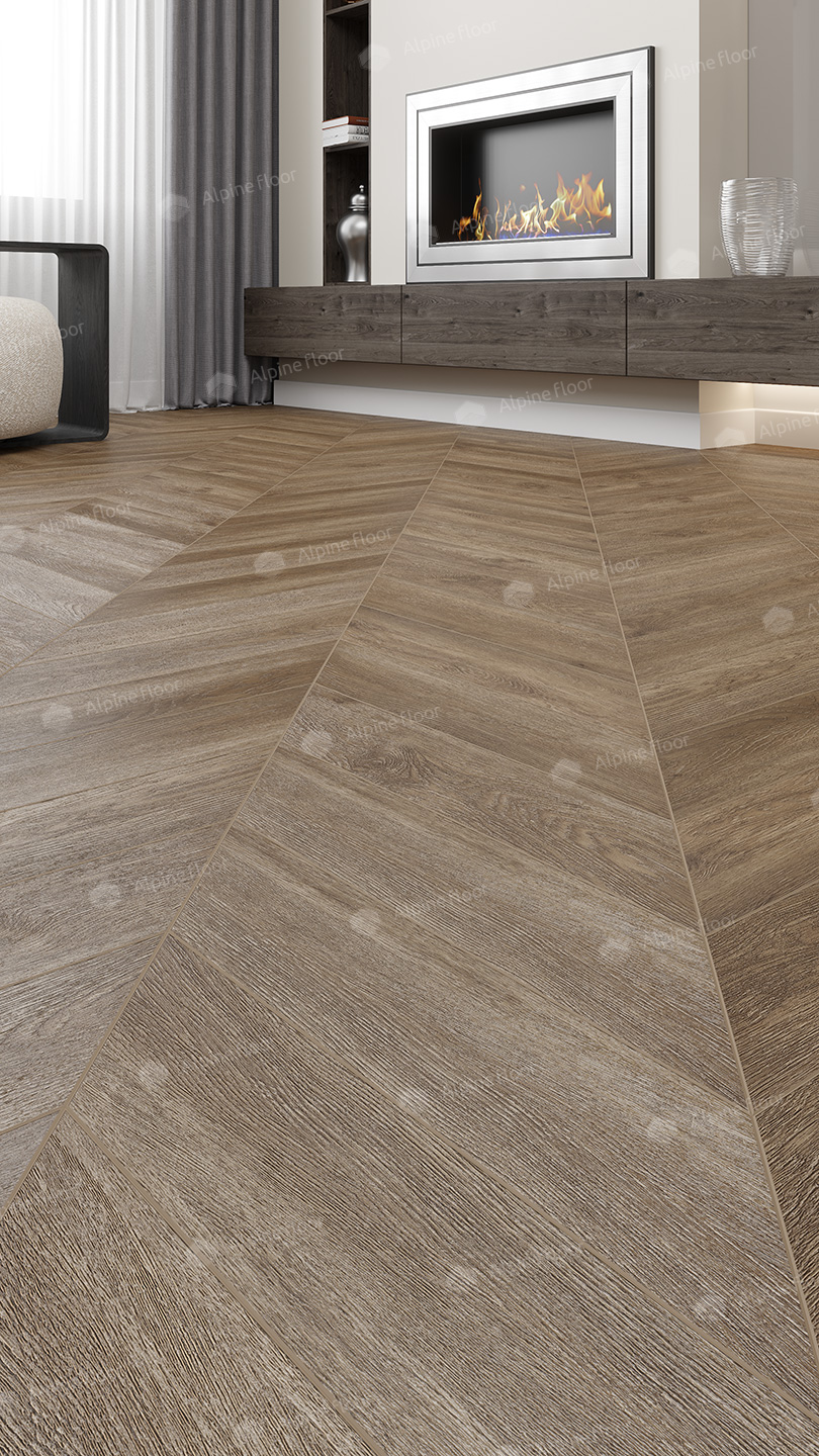 Кварцвиниловый SPC ламинат Alpine Floor Chevron Alpine Макадамия ECO 18-5 французская елка 600×127×5 фото в интерьере Кварцвиниловый SPC ламинат Alpine Floor Chevron Alpine Макадамия ECO 18-5 французская елка 600×127×5 фото в интерьере