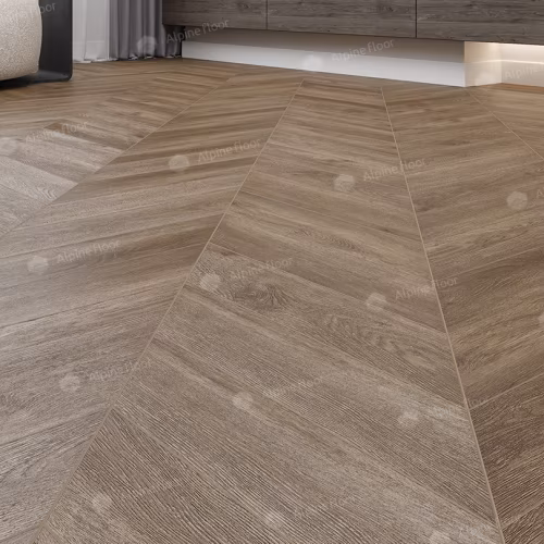Кварцвиниловый SPC ламинат Alpine Floor Chevron Alpine Макадамия ECO 18-5 французская елка 600×127×5