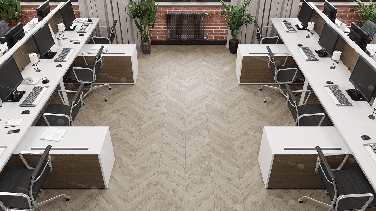 Кварцвиниловый SPC ламинат Alpine Floor Chevron Alpine Карите ECO 18-11 французская елка 600×127×5 фото в интерьере Кварцвиниловый SPC ламинат Alpine Floor Chevron Alpine Карите ECO 18-11 французская елка 600×127×5 фото в интерьере