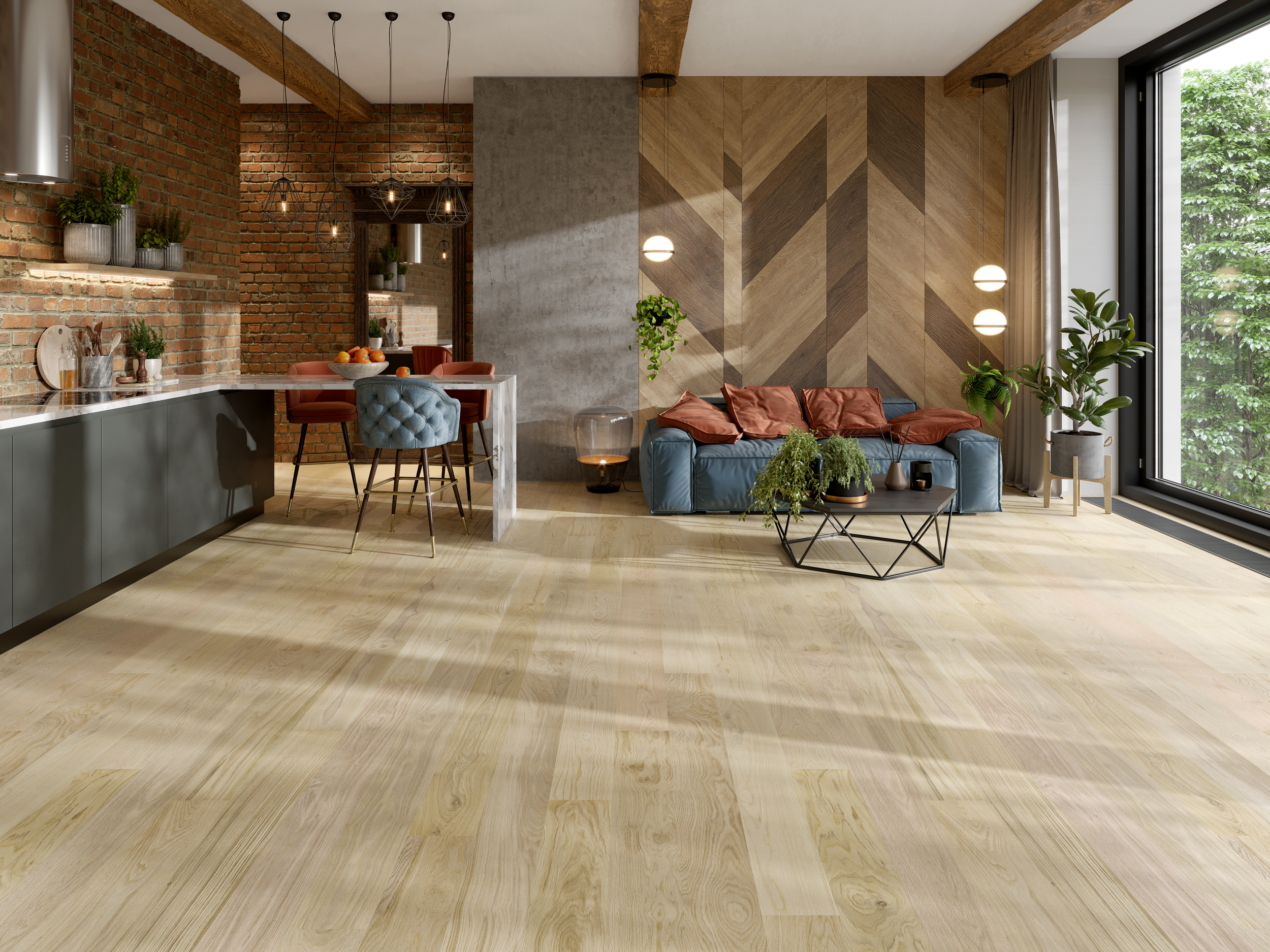 Паркетная доска Esta Parket Oak Buckingham Vivid 11212 1800-2390×160×14 фото в интерьере