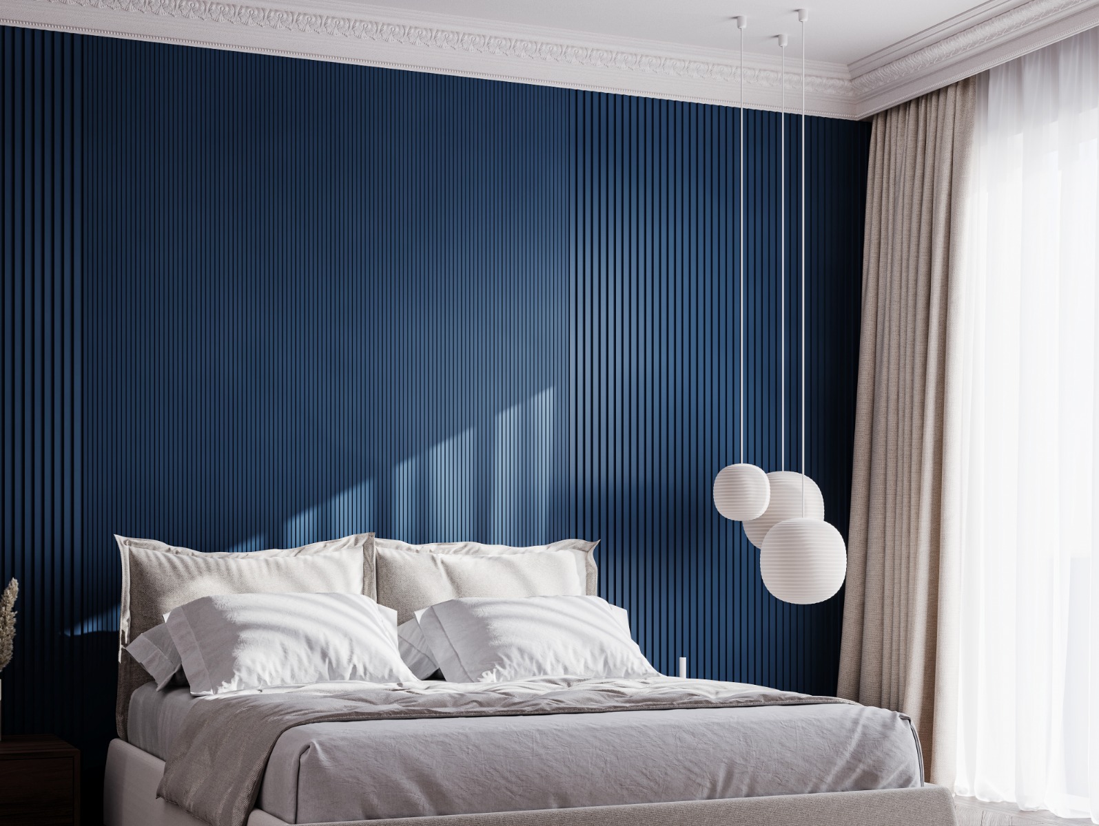 Стеновая панель под покраску Orac Decor WX204 Ripple 2000×250×16 фото в интерьере