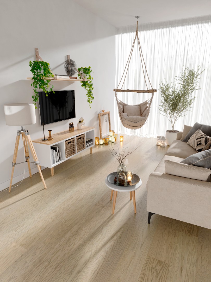 Паркетная доска Esta Parket Nova Oak Sandstone Elite 16005 2200×202×13 фото в интерьере