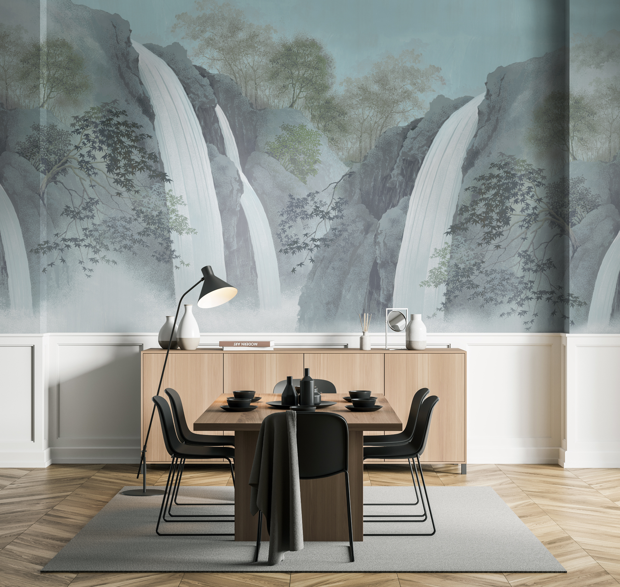 Панно Loymina Пейзаж Водопад ART5 006 3×5 фото в интерьере