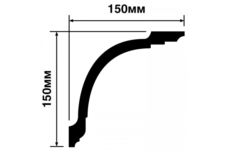 Потолочный плинтус под покраску Hiwood A212 2000×150×150
