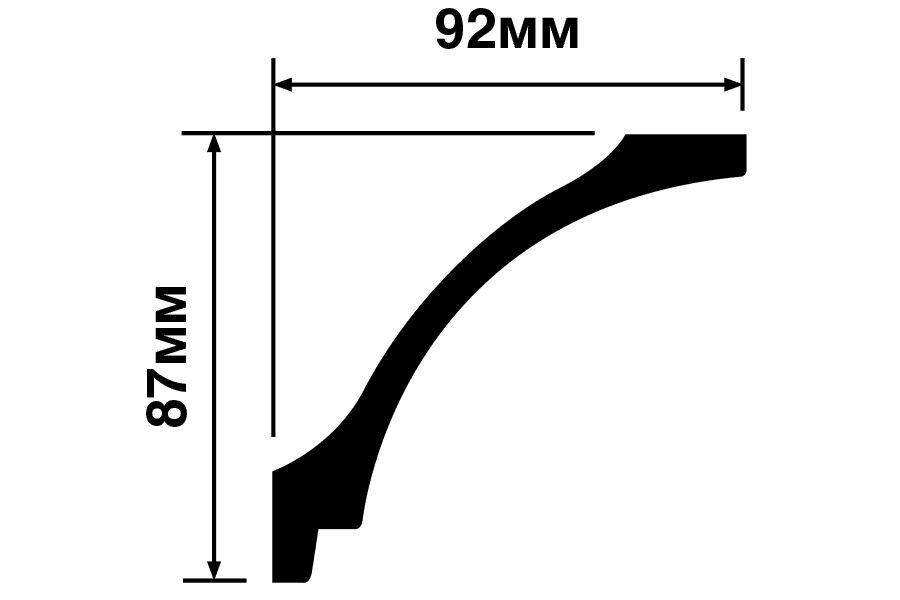 Потолочный плинтус под покраску Hiwood A126 2000×92×87
