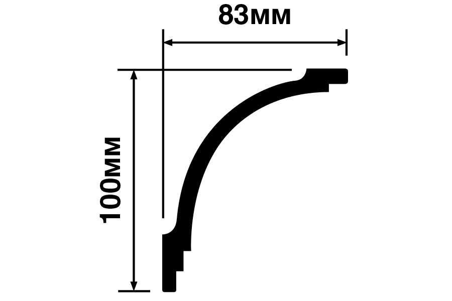 Потолочный плинтус под покраску Hiwood A130V1 2000×83×100