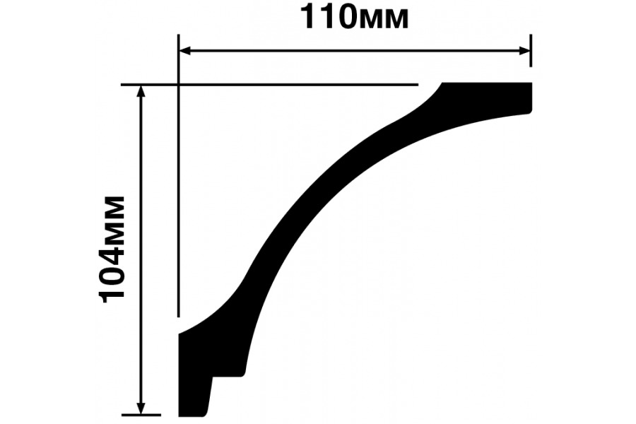 Потолочный плинтус под покраску Hiwood A151 2000×110×104