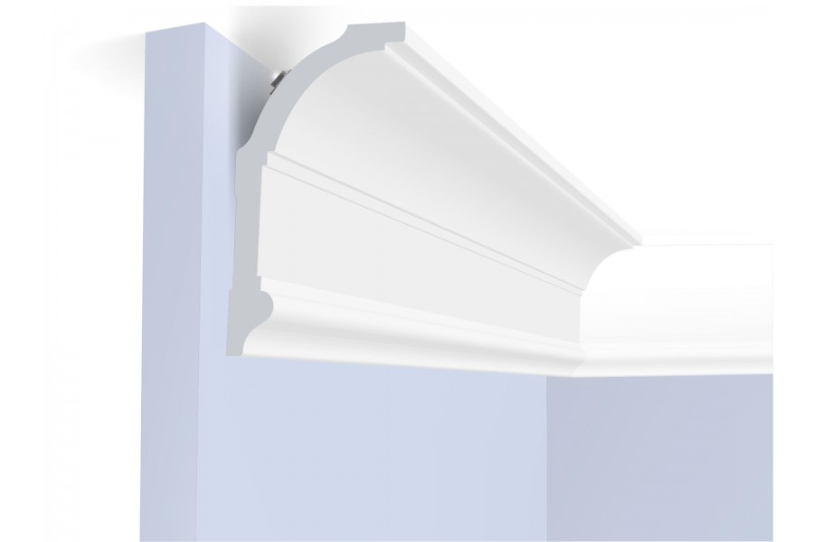 Потолочный плинтус под покраску Hiwood A100 с подсветкой 2000×53×100