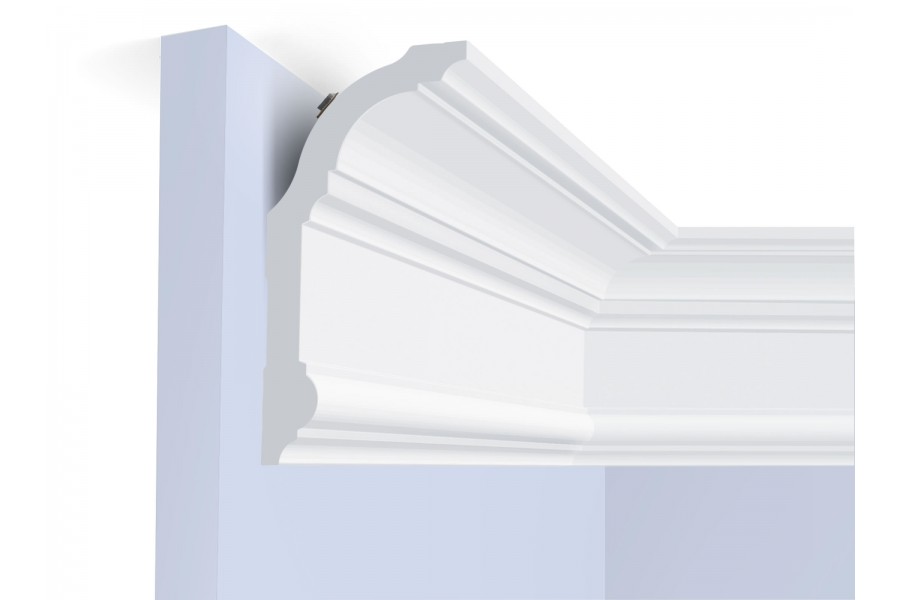 Потолочный плинтус под покраску Hiwood A150V2 с подсветкой 2000×73×150