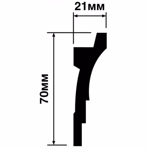 Потолочный плинтус под покраску Hiwood A70V1 с подсветкой 2000×21×70