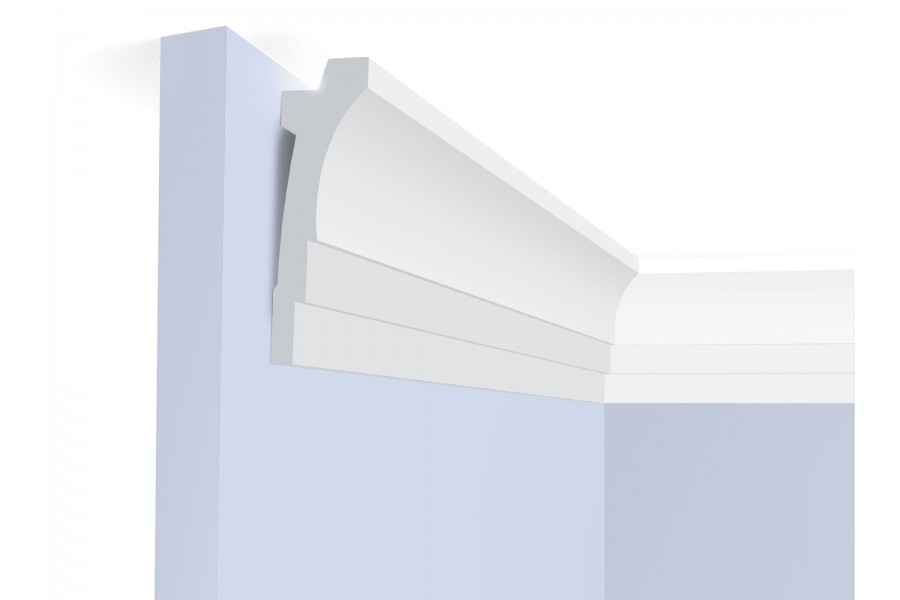 Потолочный плинтус под покраску Hiwood A70V1 с подсветкой 2000×21×70