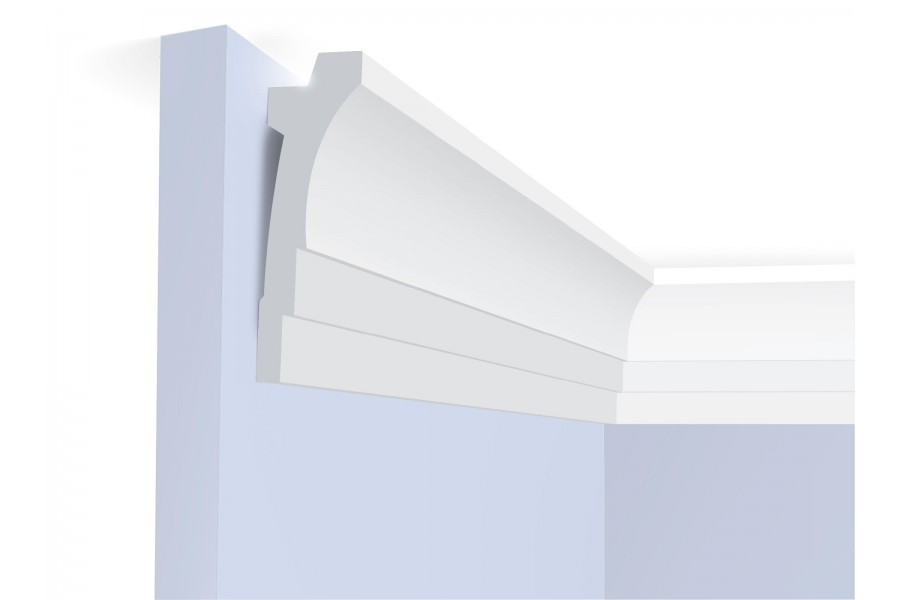 Потолочный плинтус под покраску Hiwood A90V2 с подсветкой 2000×27×90