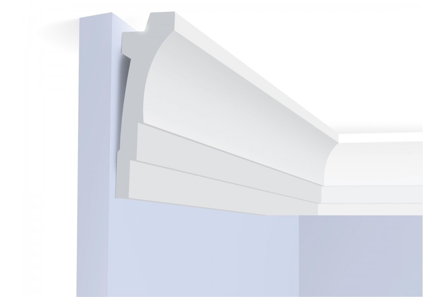 Потолочный плинтус под покраску Hiwood A120 с подсветкой 2000×36×120