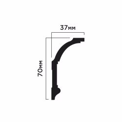 Потолочный плинтус под покраску Hiwood A70V2 с подсветкой 2000×37×70