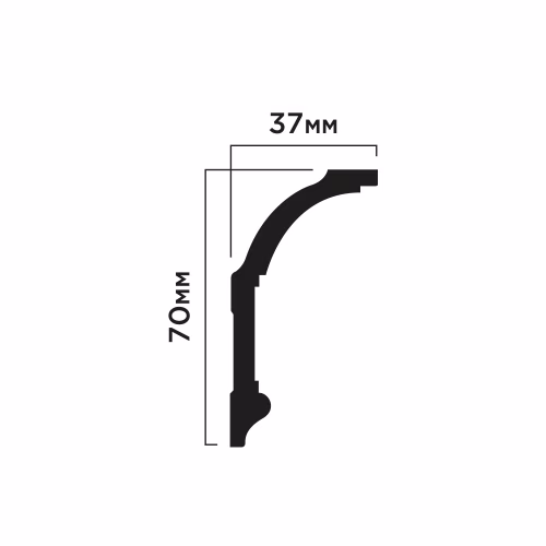 Потолочный плинтус под покраску Hiwood A70V2 с подсветкой 2000×37×70