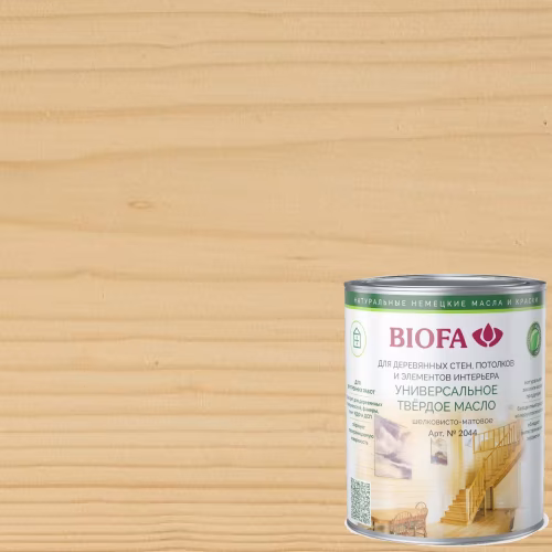 Масло с твердым воском для дерева Biofa 2044 цвет 2010 Кедр 0,4 л