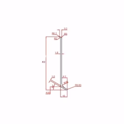 Плинтус алюминиевый Modern Decor L-образный черный 2950×40×10
