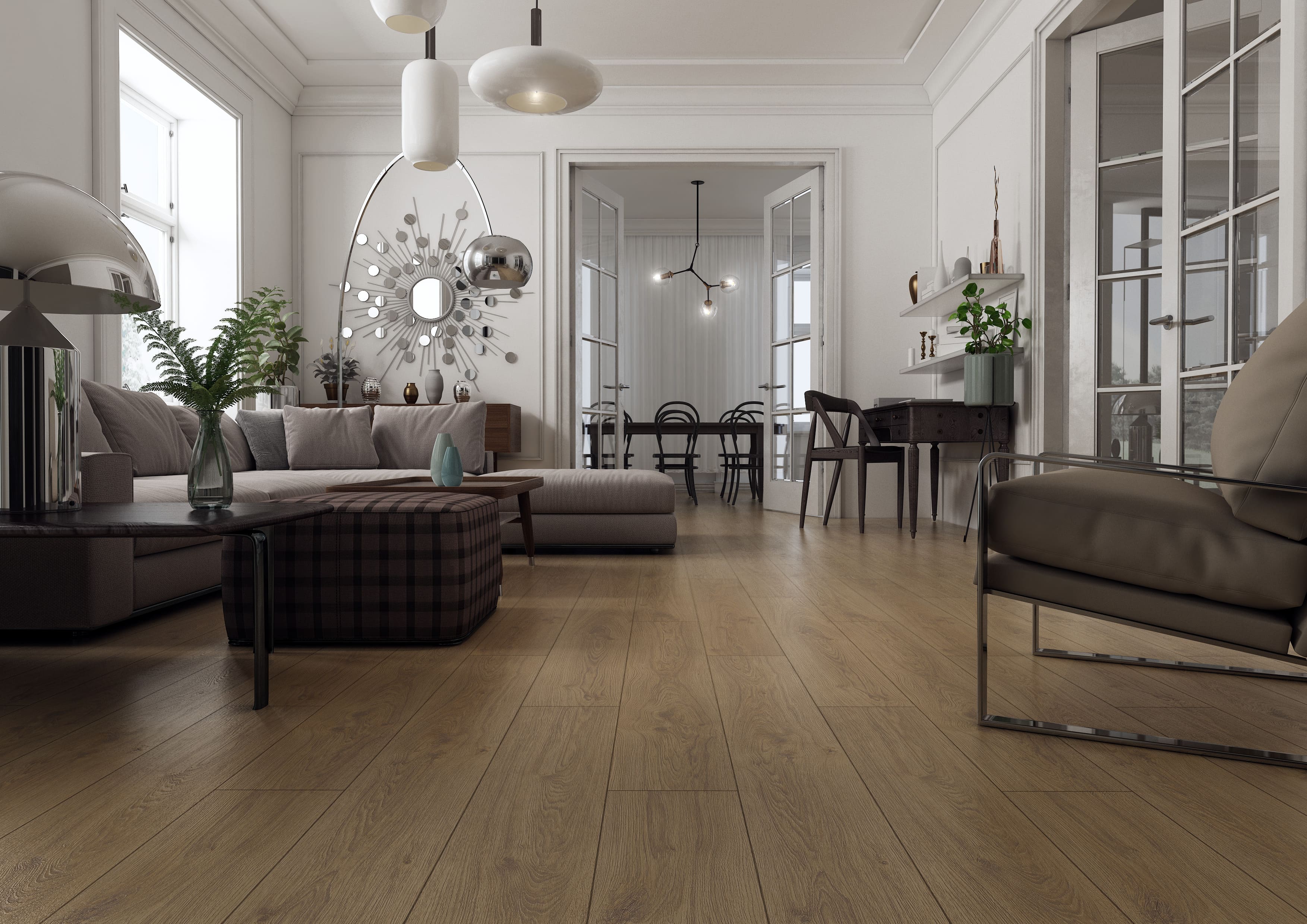 Ламинат Kronopol Aurum Symfonia Aqua Oak Forte D 40074 1380×191×12 фото в интерьере