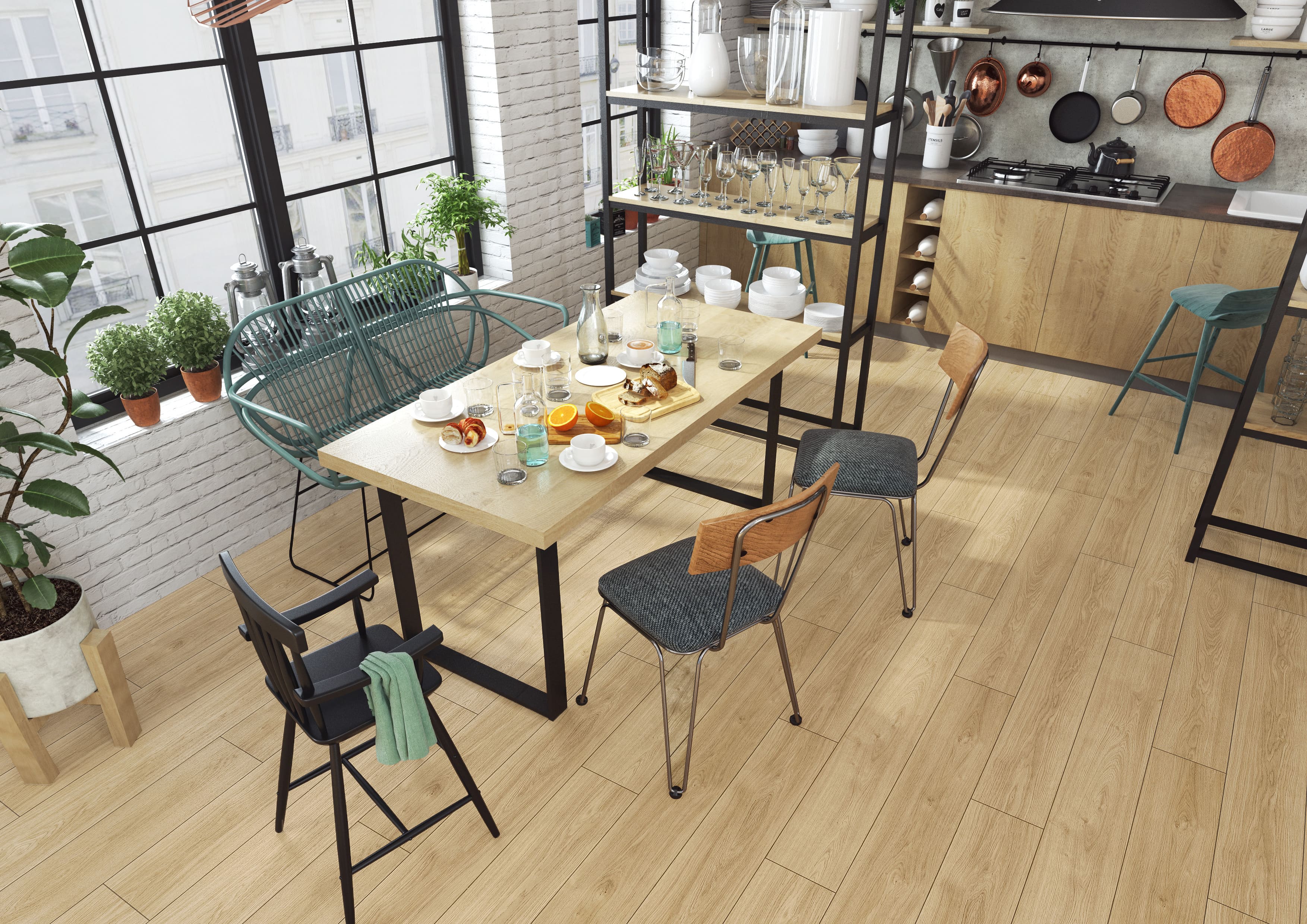 Ламинат Kronopol Platinium Enigma Aqua Oak Rose D4531 1380×242×8 фото в интерьере