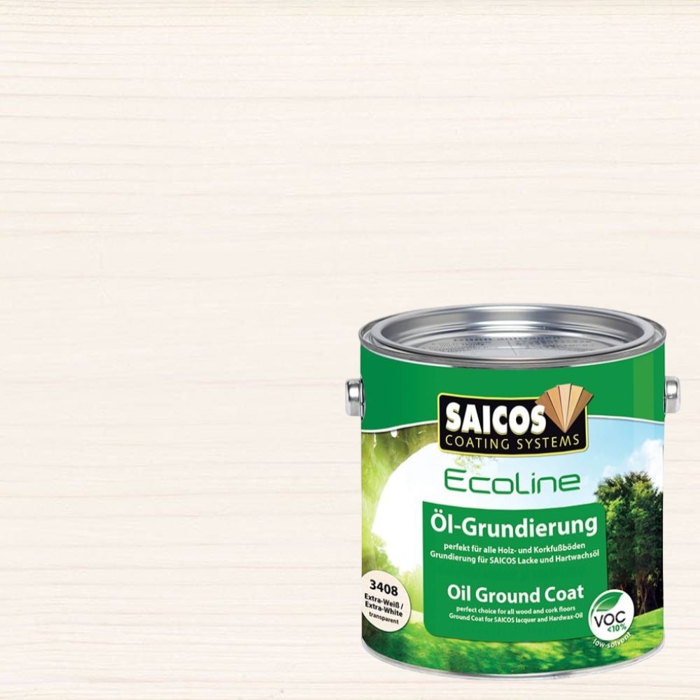Масло грунтовочное для дерева Saicos Ecoline Ol-Grundierung цвет 3408 Экстрабелый 2,5 л