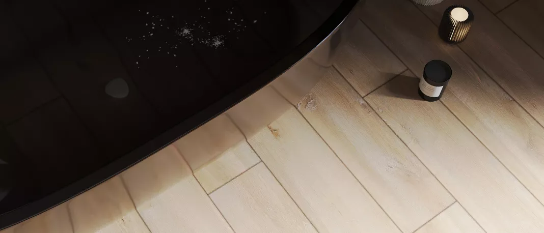 Ламинат Egger Pro Classic 8/33 Aqua+ Дуб Валенди песочный EPL213 1292×193×8 фото в интерьере